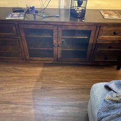 wooden credenza entertainment system