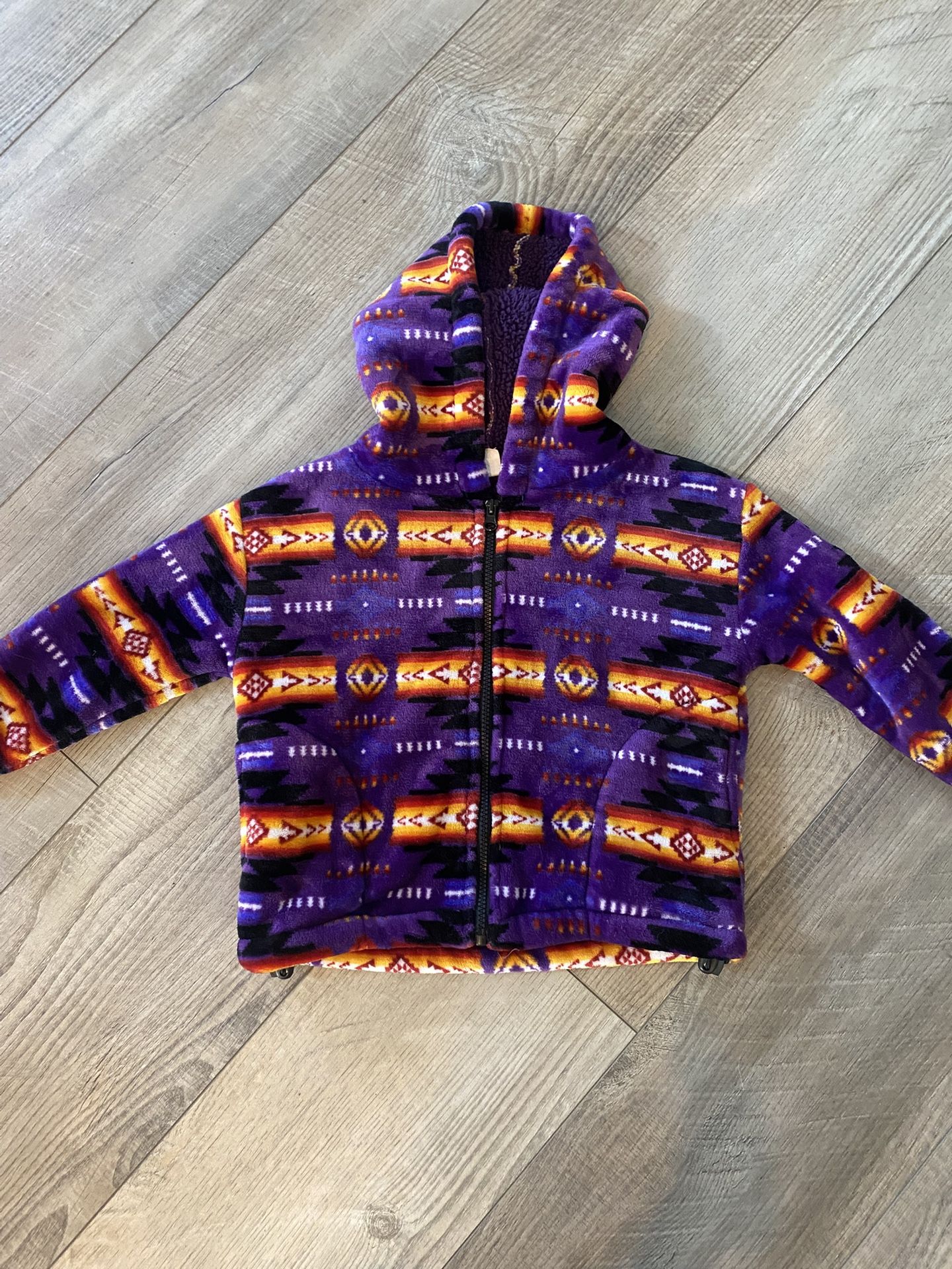 Toddler Aztec Sherpa Lined Fleece Hoodie 4/5