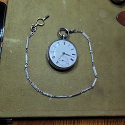 Antique English Sterling Silver Fusee Pocket Watch