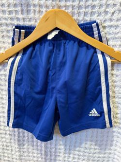 Adidas Kids Blue Three Stripe Athletic Shorts 4T