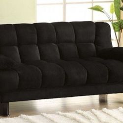 Brand New Black Futon Sofa Storage Sleeper 