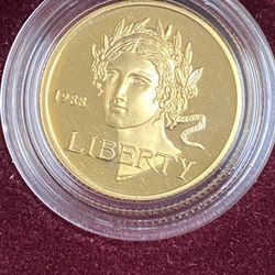 2 1988 US Olympic $5 Gold +$1 Silver Proof Coin Sets W/box