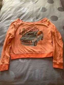 Over the shoulder crop sweatshirt