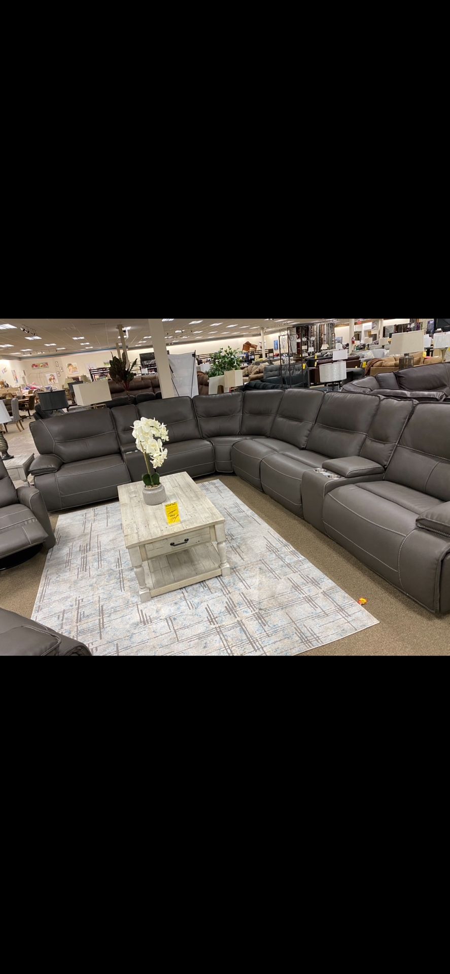 Electric Reclining Leather Sectional with Rocker Chair – Great De