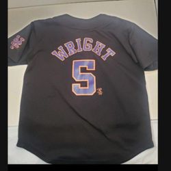 David Wright #5 New York Mets Baseball-Youth Black Jersey Size Small 6-8
