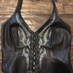 Harley Leather halter top