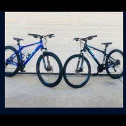 2 X GT Mountain Bikes Size Medium And Large Wheels 27.5 Speeds 24 Disc Brakes  Both. For 700$ 