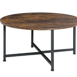 ZENY Round Coffee Table Brown NEW