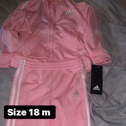 Pink Adidas Sweat Suit 18 Months