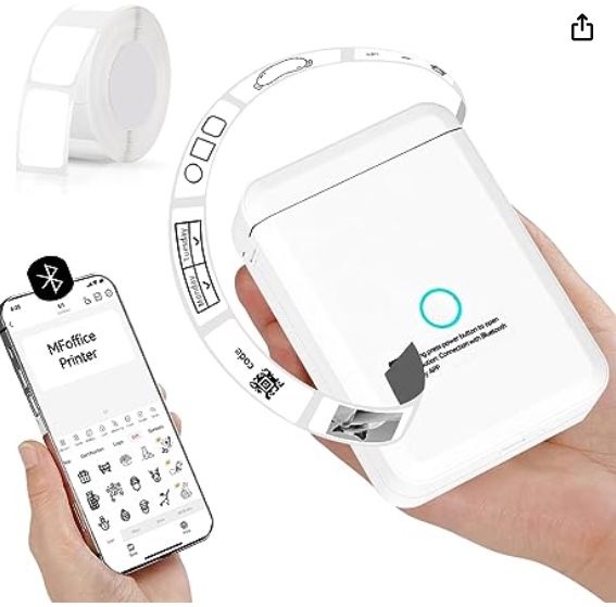 Multiple Thermal Mini Label Printer Bluetooth Wireless Rechargeable Printer