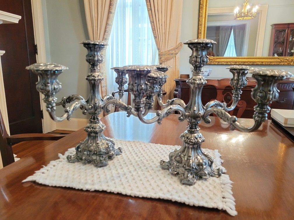 Wm Rogers Silver Plated Candelabras