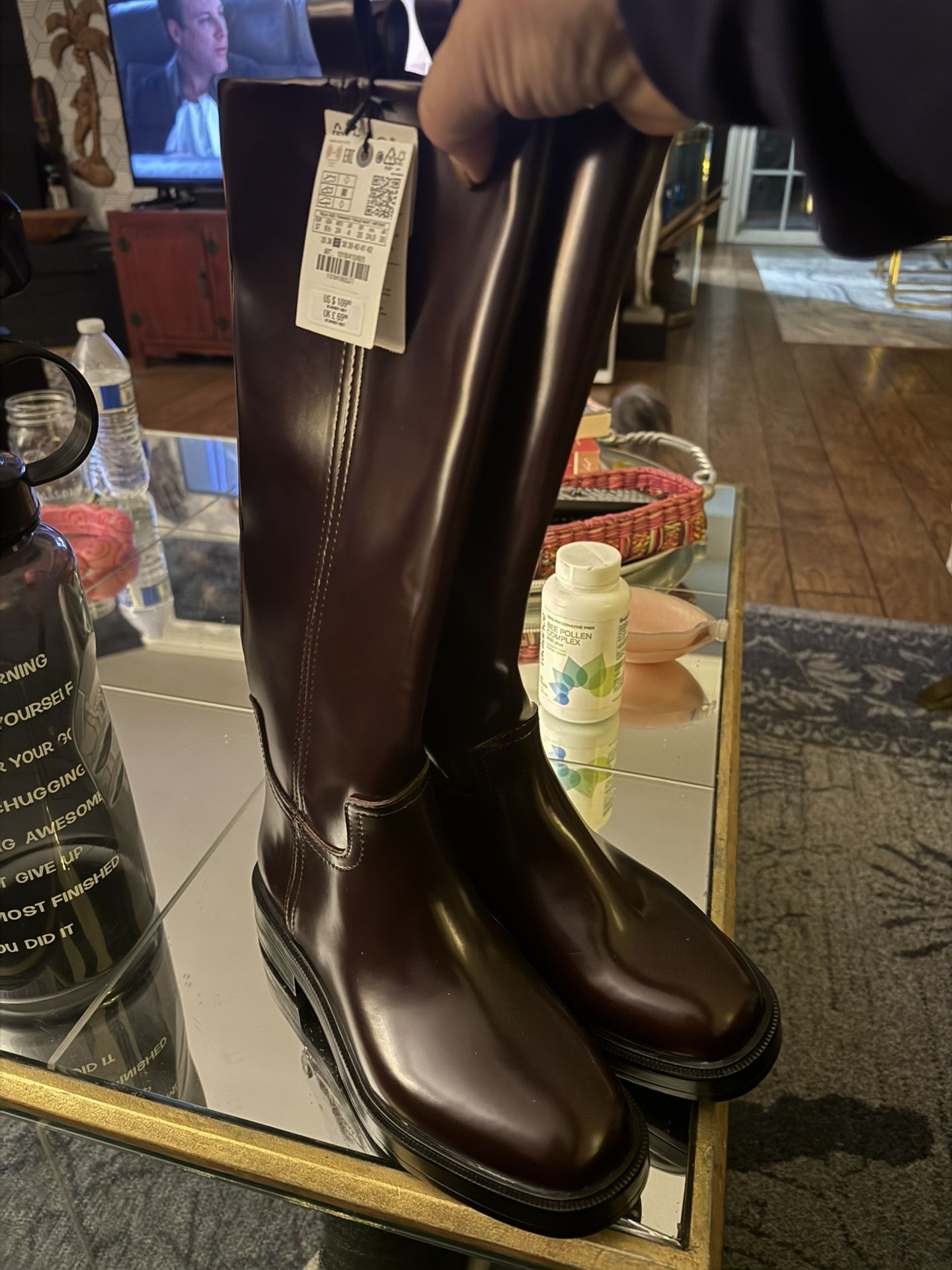 Zara Brown Riding Boots