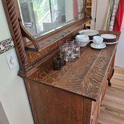 Old Hutch China Cabinet Solid Wood