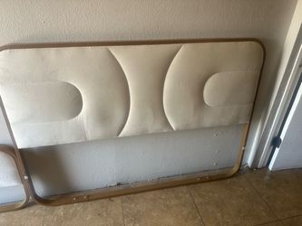 Upholstered Headboard with Gold Frame