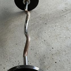EZ Bar With 10 Pound Disc Weights And Clamps