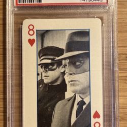 1966 Green Hornet 8 Of Hearts Playing Card PSA “9” MINT “BRUCE LEE” ROOKIE CARD