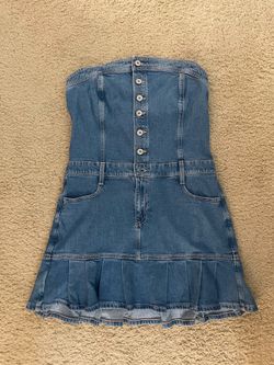 American Eagle Denim Strapless Dress
