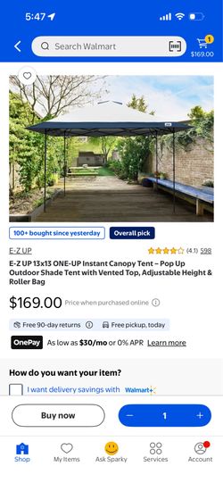 E-Z UP ONE-UP Instant Canopy Tent