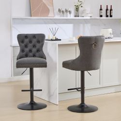 Set of 4 Metal/Faux Leather Adjustable Swivel Modern Design Bar Stools