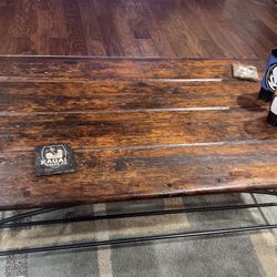 Wooden And Cast Iron coffee table 