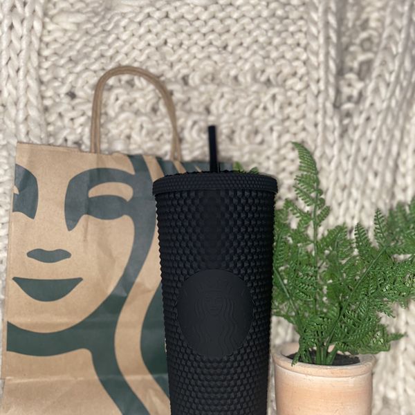 starbucks black studded tumbler