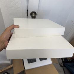 White IKEA Floating Shelves