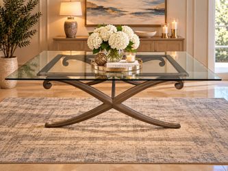Large Glass Top Table
