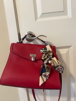 Guess Red Structured Satchel Handbag
