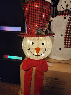 Snowman Tree Topper with Lights