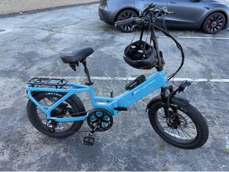Lectric eBike XP4 750 Step-Thru Raindrop Blue + Phone Mount, Suspension Seat Post, Elite Headlight, Bike Lock ($200 Value)