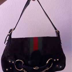 Gucci Horsebit Web Chain Flap Black