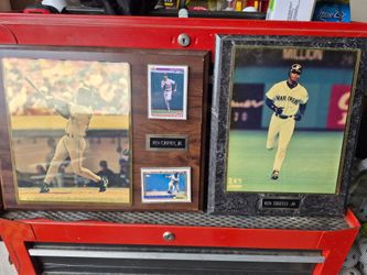 Ken Griffey Jr plaques and card ,mint Arod too