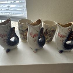 Vintage Soviet Porcelain Set Liqueur Glasses 