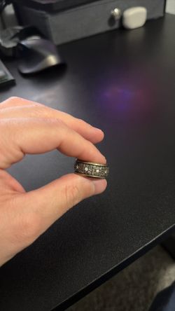 Night Rider 935 Silver Ring with Moissanite Size 10