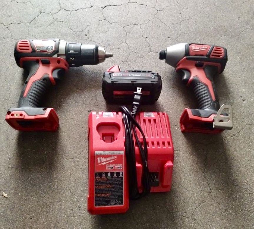 Milwaukee Power Tools M18 Drill And 1/4 Impact  