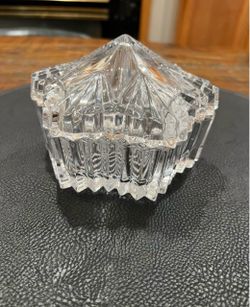 Crystal Glass Lidded Trinket Box