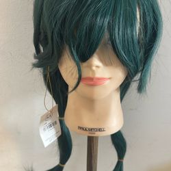 Maomao Cosplay Wig: Long Green Synthetic Wig with Bangs