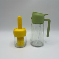 Spray-Pour Dual-Purpose Oil Sprayer & Brush Set for Cooking, BBQ & Frying