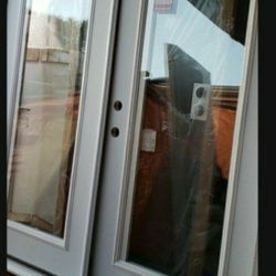 Exterior French Door Fiberglass Right Hand 72x80 Jelwend Mini Blinds 