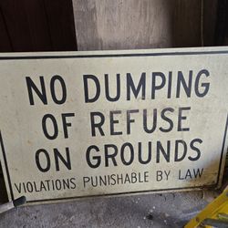 Vintage aluminum sign