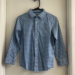 Cat & Jack  Blue and White Checked Gingham Dress Shirt  Size M (8/10) 