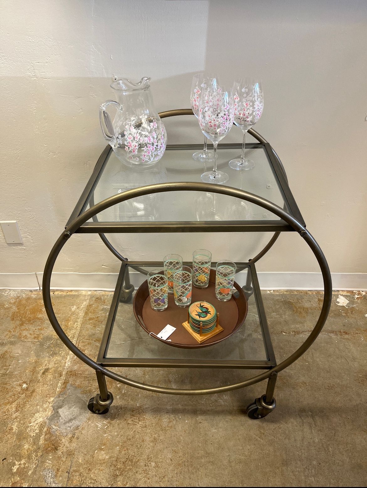 Elegant Bronze & Glass Bar Cart - Entertain in Style