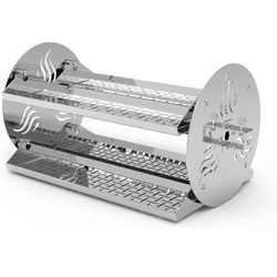 onlyfire 18 inch Round Tumble Rotisserie Basket, Stainless Steel BBQ Rotisserie Rotating Tray for Grills, Fits for 1/2" & 3/8" Hexagon, 3/8" & 5/16" S