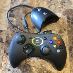 Logitech Wireless Original Xbox Controller & Dongle TESTED WORKING 