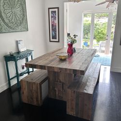 West Elm Emmerson Dining Table + 2 Benches