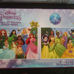 3D Puzzle Frozen 2 & Disney princess Prime 3D Puzzles Set of 4 Puzzles 500pcs Each

Condition of Frozen is used, but Complete and One bag is still sea