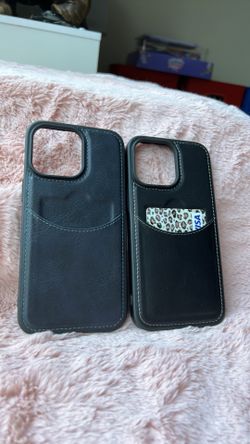 For iPhone 14 Leather Phone Case With Cc Slot