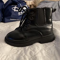 Black Little Girl Boots Size 9