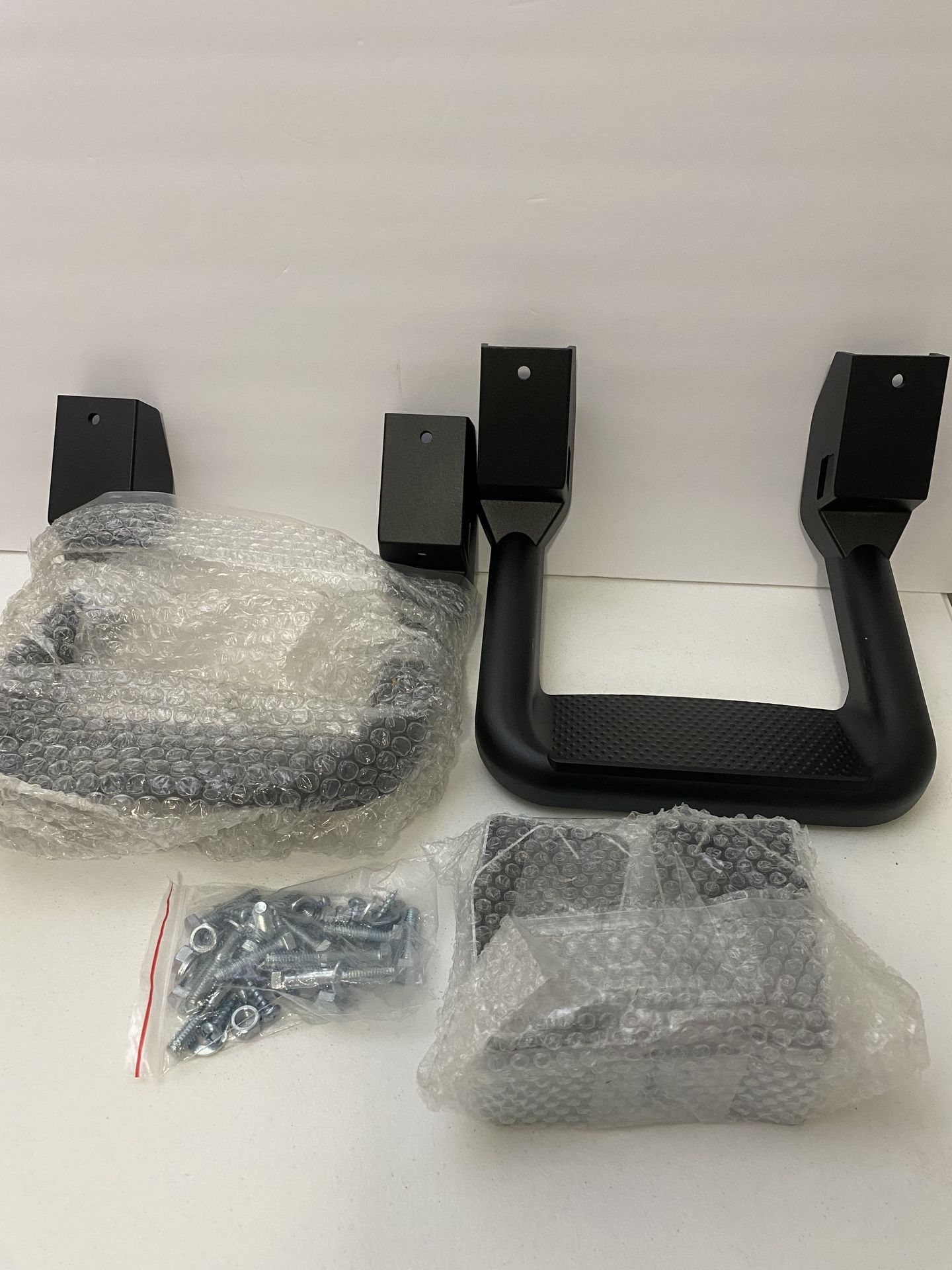 2 Pcs of Aluminum Side Hoop Steps, Universal Step Rails for Pickup & SUV & Truck, Non-Slip Stirrup Side Steps Assembly Compatible With Chevy GMC Toyot