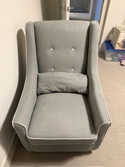 Gray Glider Nursing Chair with Ottoman